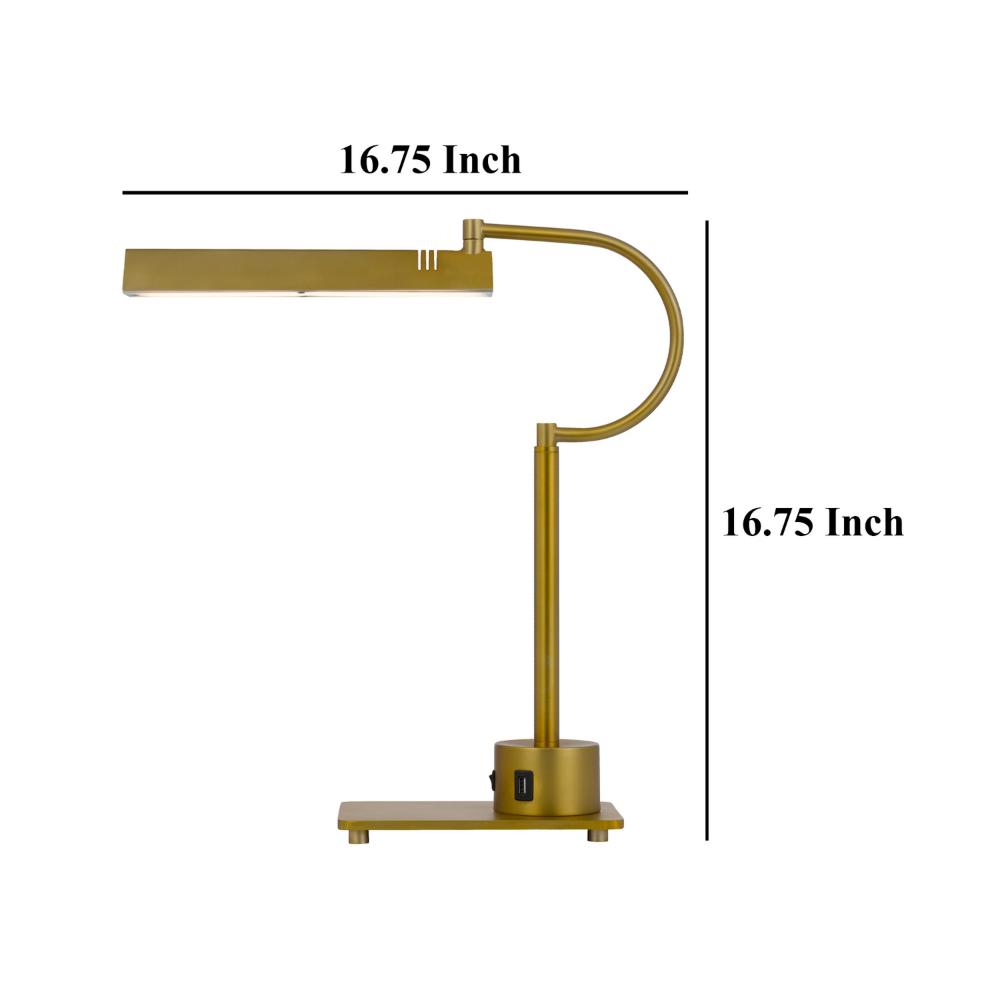 Hoso 18 Inch Desk Lamp, 2 USB Ports, AdjusDesk Bronze Metal Frame -BM323947