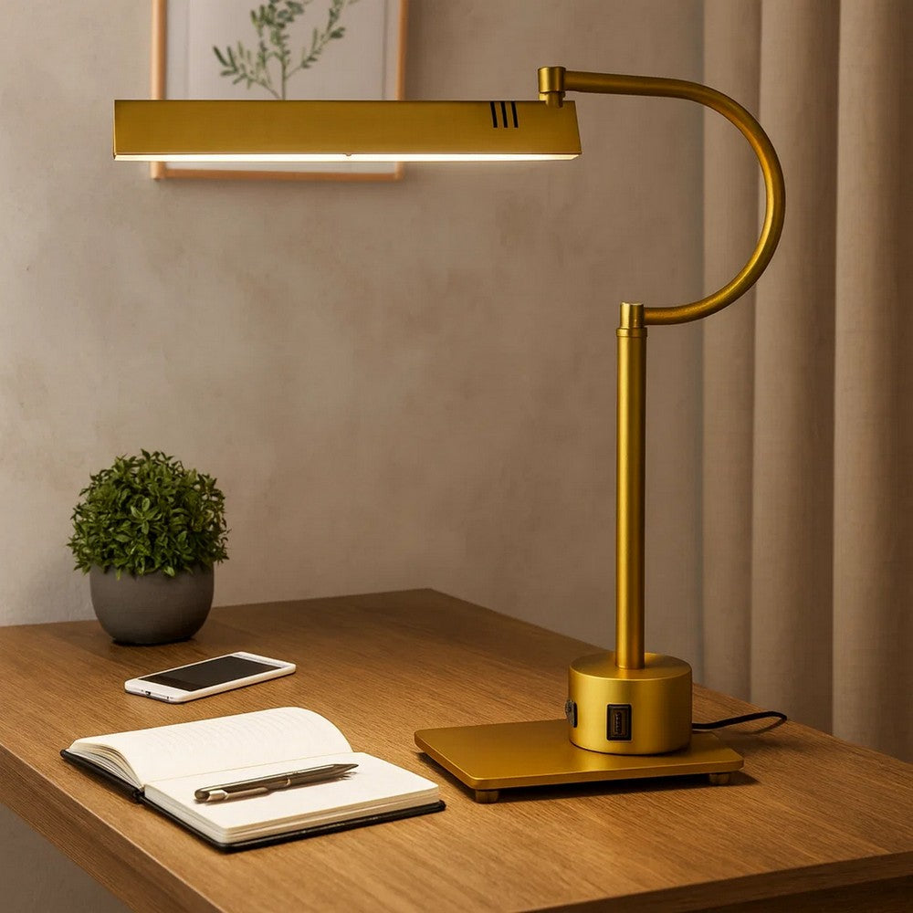 Hoso 18 Inch Desk Lamp, 2 USB Ports, AdjusDesk Bronze Metal Frame -BM323947
