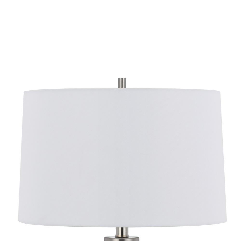 Maci 29 Inch Table Lamp, Accent Crackled Clear Glass, White Drum Shade -BM323950