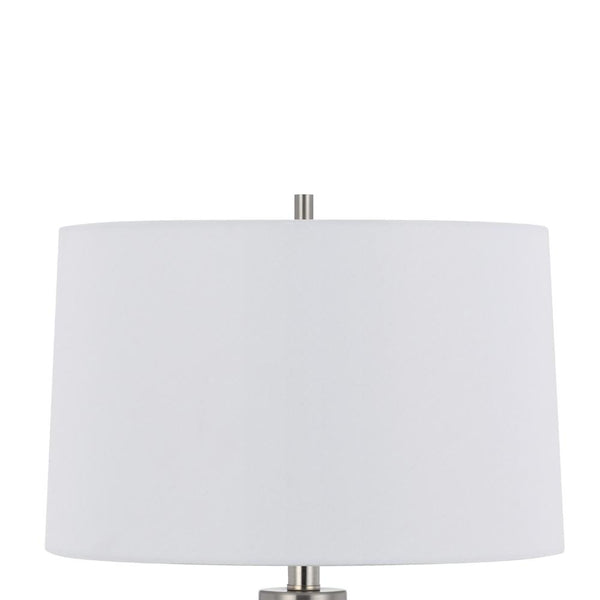 Maci 29 Inch Table Lamp, Accent Crackled Clear Glass, White Drum Shade -BM323950