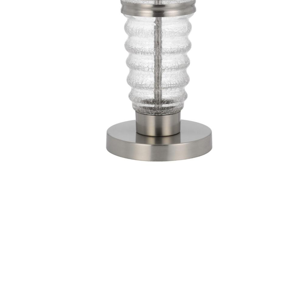 Maci 29 Inch Table Lamp, Accent Crackled Clear Glass, White Drum Shade -BM323950
