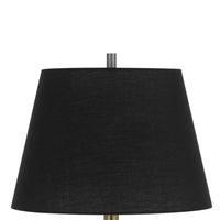 Siu 30 Inch Table Lamp, Gold Metal Thin Pole w Finial, Black Shade -BM323953