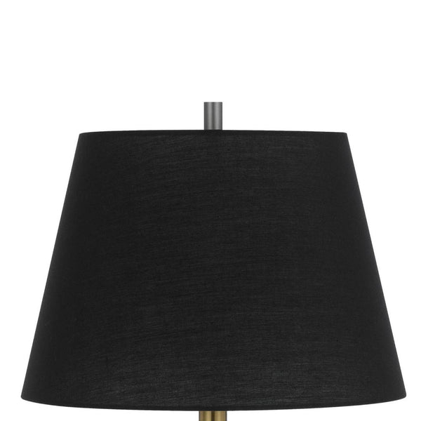 Siu 30 Inch Table Lamp, Gold Metal Thin Pole w Finial, Black Shade -BM323953
