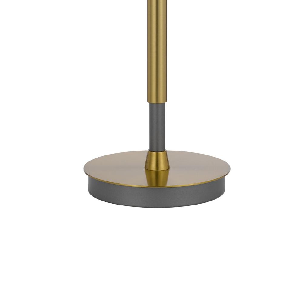 Siu 30 Inch Table Lamp, Gold Metal Thin Pole w Finial, Black Shade -BM323953