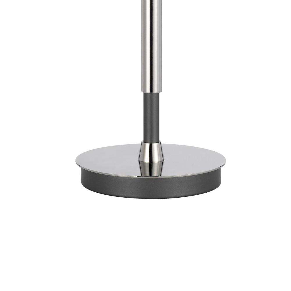 Siu 30 Inch Table Lamp, Chrome Metal Thin Pole w Finial, White Shade -BM323954