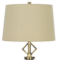 Rizo 32 Inch Table Lamp, Tapered Style Frosted Glass Base, Beige Shade -BM323960