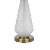 Rizo 32 Inch Table Lamp, Tapered Style Frosted Glass Base, Beige Shade -BM323960