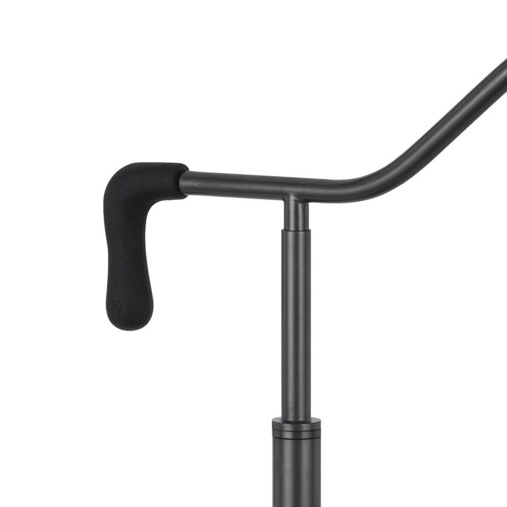 Loga 27 Inch Desk Lamp w Adjustable Cage Style Shade, Black Iron -BM323961