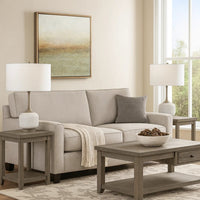 Myra Table Lamp Set of 2, Fluted Accent Glass Base, White Fabric Shade -BM323963