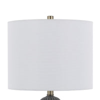 Lomy 26 Inch Table Lamp Set of 2, Stacked Ball Gray Black, White Shade -BM323965