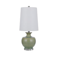 Kela 28 Inch Table Lamp Set of 2, Green Ceramic Pot Base, White Shade -BM323966