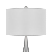 Ege Table Lamp Set of 2, Teardrop Brushed Steel Base, White Shade -BM323973