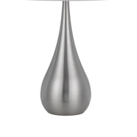Ege Table Lamp Set of 2, Teardrop Brushed Steel Base, White Shade -BM323973