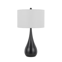 Ege Table Lamp Set of 2, Teardrop Bronze Metal Base, White Shade -BM323974