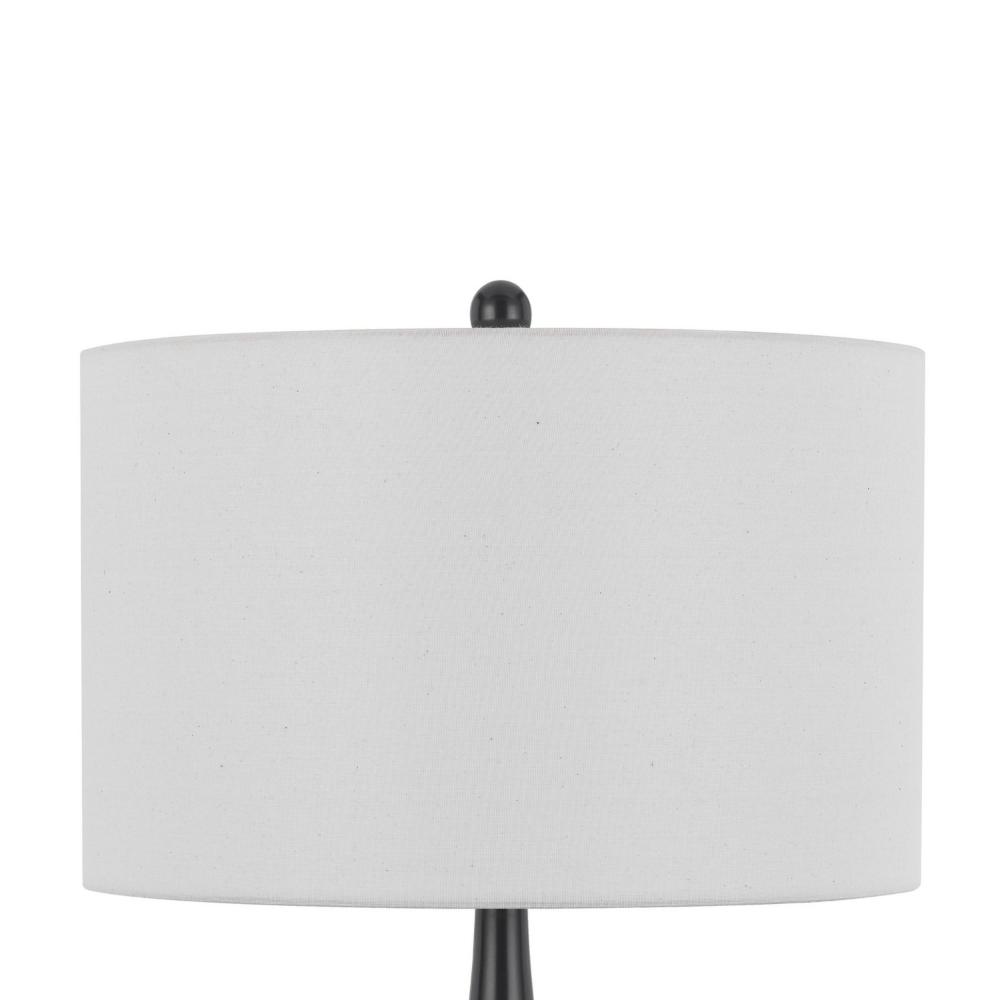Ege Table Lamp Set of 2, Teardrop Bronze Metal Base, White Shade -BM323974