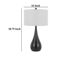 Ege Table Lamp Set of 2, Teardrop Bronze Metal Base, White Shade -BM323974