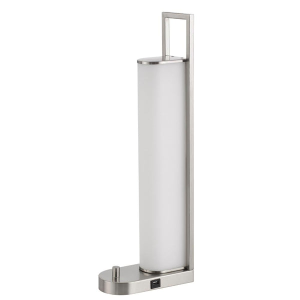 Mora Table Lamp, 2 USB Ports, Dimmer LED Light, Chrome Steel 23 Inch -BM323982