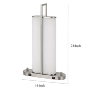Mora Table Lamp Acrylic Shade, 2 USB, LED Lights, Chrome Steel 23 Inch -BM323983