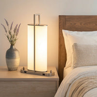 Mora Table Lamp Acrylic Shade, 2 USB, LED Lights, Chrome Steel 23 Inch -BM323983