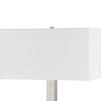 Colm Table Lamp, 2 Ports and 2 Power Outlets, Brushed Steel 21 Inch -BM323985