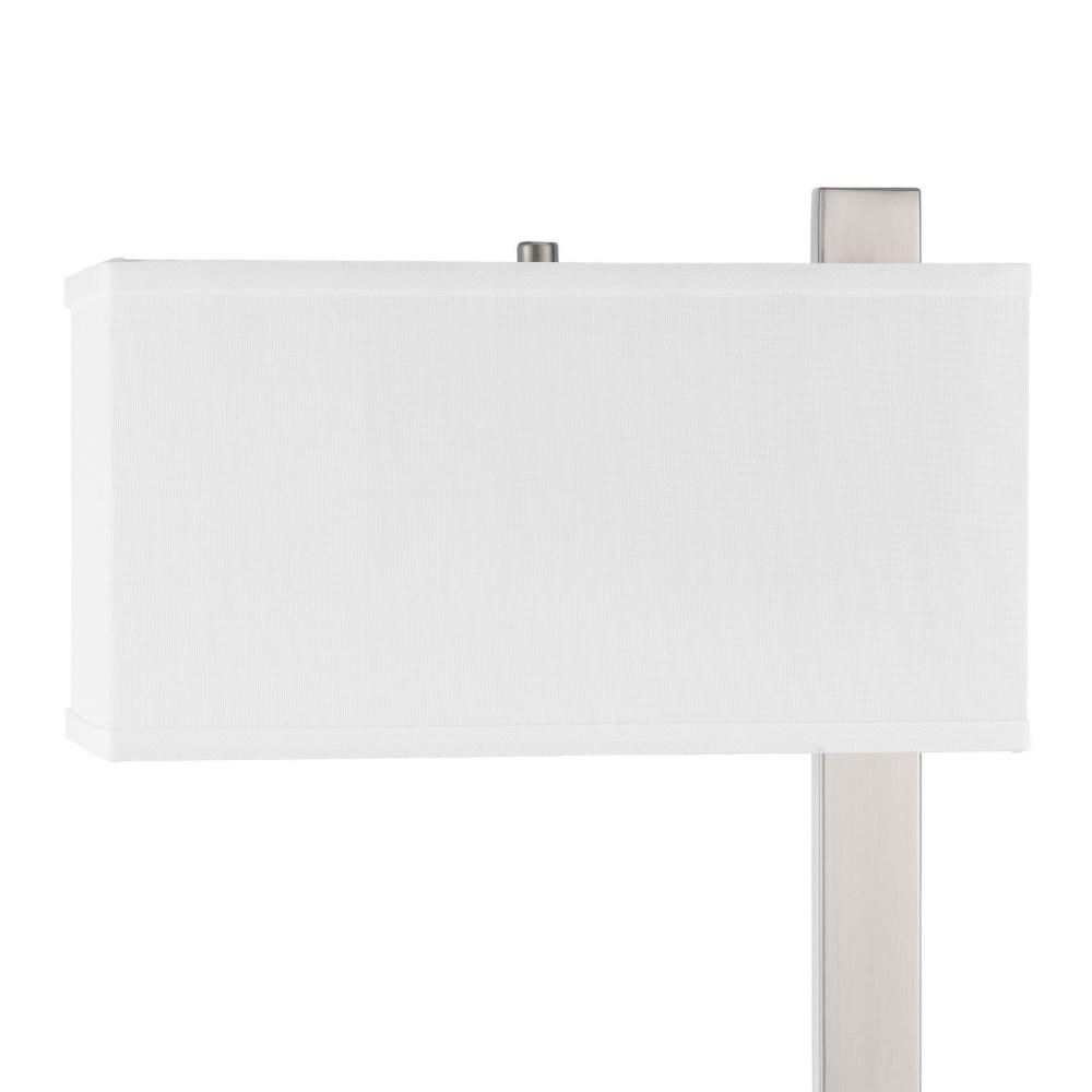 Nacy Table Lamp, 1 Power Outlet and USB Port, Chrome Steel 25 Inch -BM323986