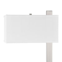 Nacy Table Lamp, 1 Power Outlet and USB Port, Chrome Steel 25 Inch -BM323986