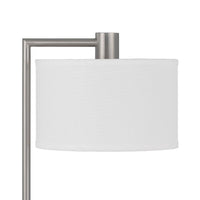 Ano Table Lamp, 2 Outlets, 1 USB, White Shade, Chrome Metal 22 Inch -BM323990