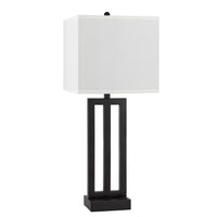 Haney Table Lamp, 1 Outlet, USB Port, Bronze Slim Keyhole Base 30 Inch -BM323992