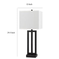 Haney Table Lamp, 1 Outlet, USB Port, Bronze Slim Keyhole Base 30 Inch -BM323992
