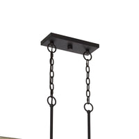 Acia 36 Inch Chandelier, Rectangular Organza Shade, Wood, Metal   - BM324006