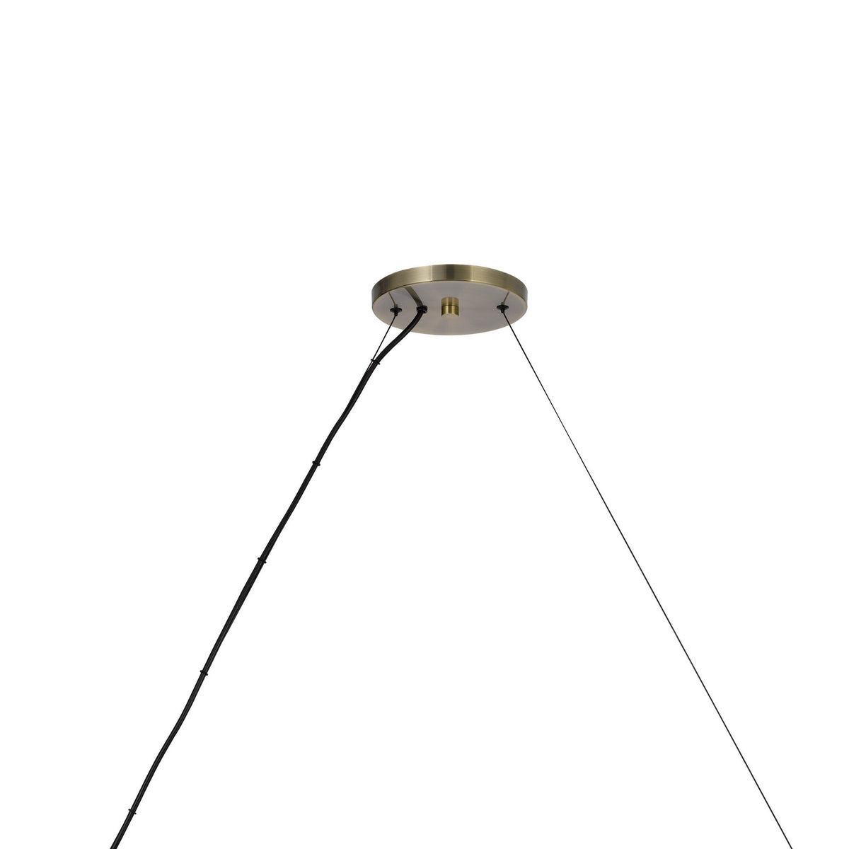 Sete 47 Inch Island Chandelier w LED, Rustic Brass Dome Shade, Wood  - BM324018
