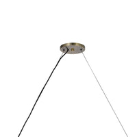 Sete 47 Inch Island Chandelier w LED, Rustic Brass Dome Shade, Wood  - BM324018