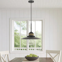 Oly 16 Inch Pendant Light w Burlap Rope Design, Dark Gray -BM324019