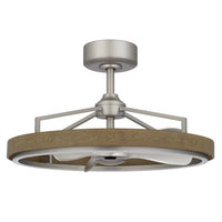 Royo Ceiling Fan Light, 27 Inch 6 Speed, LED, Brown Chrome Steel  - BM324020