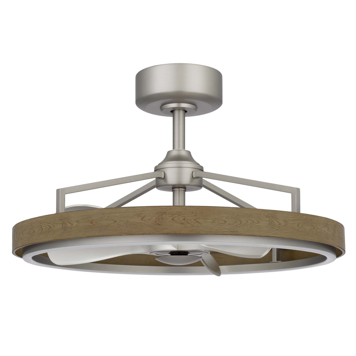 Royo Ceiling Fan Light, 27 Inch 6 Speed, LED, Brown Chrome Steel  - BM324020