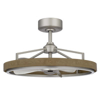 Royo Ceiling Fan Light, 27 Inch 6 Speed, LED, Brown Chrome Steel  - BM324020