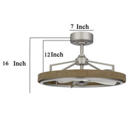 Royo Ceiling Fan Light, 27 Inch 6 Speed, LED, Brown Chrome Steel  - BM324020