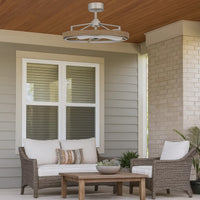 Royo Ceiling Fan Light, 27 Inch 6 Speed, LED, Brown Chrome Steel  - BM324020