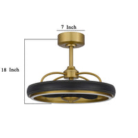 Royo Ceiling Fan Light, 6 Speed 23 Inch Ultra Quiet, LED, Brown Brass  - BM324021