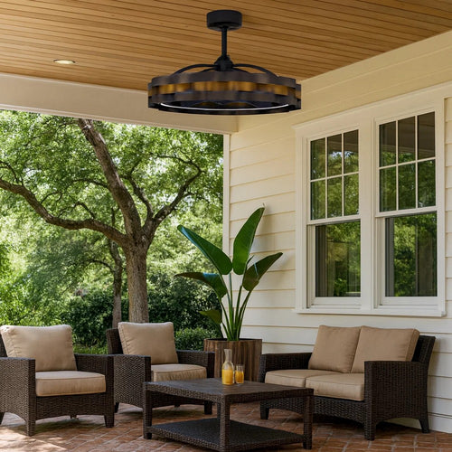 Peme Remote Control Ceiling Fan Light, 30 Inch 6 Speed, Bronze Finish  - BM324022