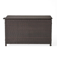 Laki Outdoor Storage Chest, Brown PE Rattan Wicker, Aluminum, 53 Inch - BM324029
