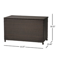 Laki Outdoor Storage Chest, Brown PE Rattan Wicker, Aluminum, 53 Inch - BM324029