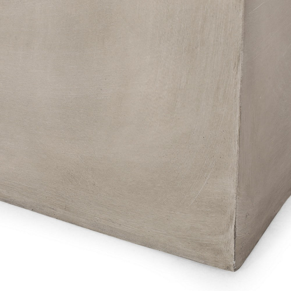 Ebec Outdoor Side Table, Modern Cube Light Gray Faux Concrete, 22 Inch - BM324031