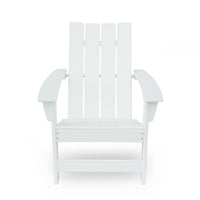 Elisa Outdoor Adirondack Chair, White Resin, Slat Panel Back and Seat - BM324033