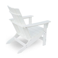 Elisa Outdoor Adirondack Chair, White Resin, Slat Panel Back and Seat - BM324033