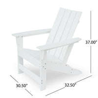 Elisa Outdoor Adirondack Chair, White Resin, Slat Panel Back and Seat - BM324033