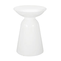 Suma Outdoor Side End Table Set of 2, Round Top, Pedestal, White Iron - BM324034