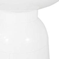 Suma Outdoor Side End Table Set of 2, Round Top, Pedestal, White Iron - BM324034
