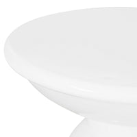 Suma Outdoor End Table, Round 15 Inch Top, Pedestal Base, White Iron - BM324036
