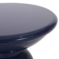 Suma Outdoor End Table, Round 15 Inch Top, Pedestal Base, Blue Iron - BM324037